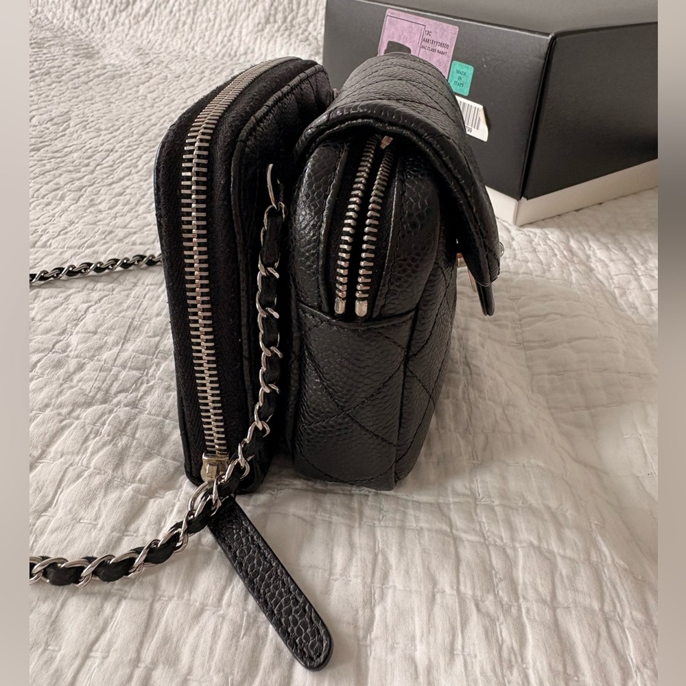 Chanel Black Caviar Mini Flap Wallet on Chain Crossbody SHW - Picture 6 of 14